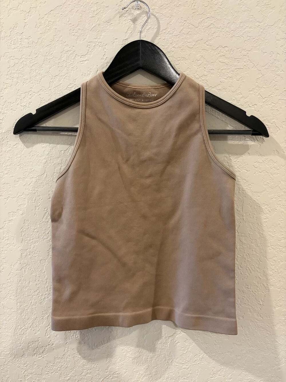 Chelsea Deoboer by Lily & Lottie Ribbed Racerback High Neck Tank Top